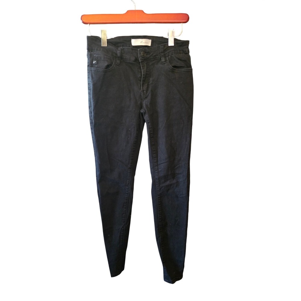 KanCan Womens Black Dark Wash Mid Rise Stretchy Skinny Leg Jeans ‎ Size 5